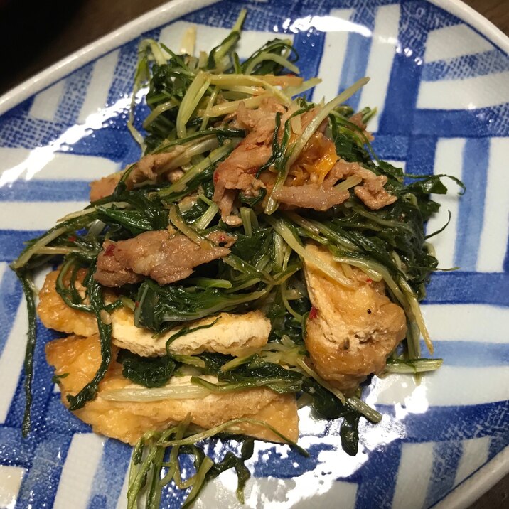 水菜と豚肉の炒め物☆